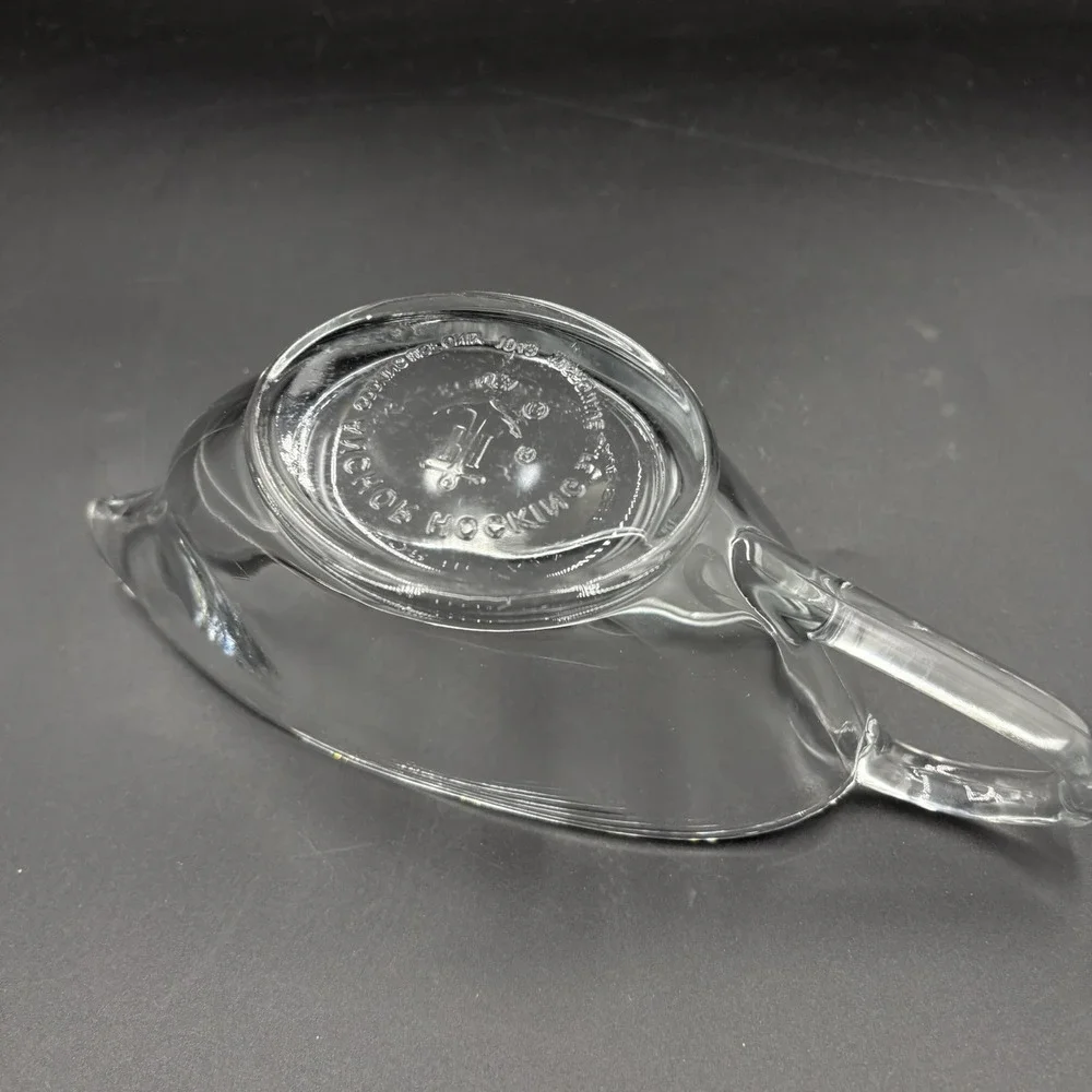 Vintage #1043 Anchor Hocking Clear Glass Gravy Boat, Sauce Cup‎ - 12 Oz - USA